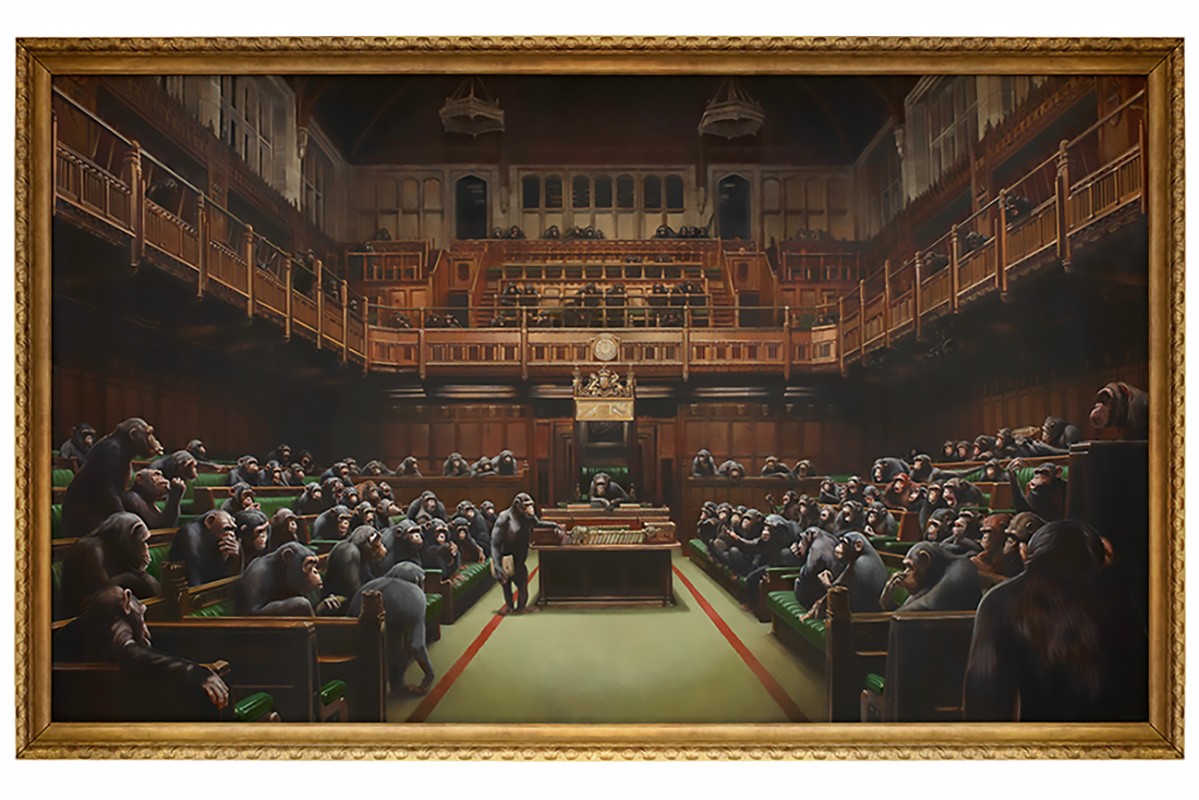 Cartellino Banksy Devolved Parliament Sotheby's