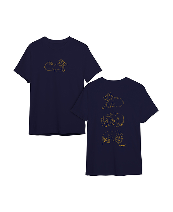 Sketches of Dogs by Juvenal Sansó T-Shirt (Navy) (XS)