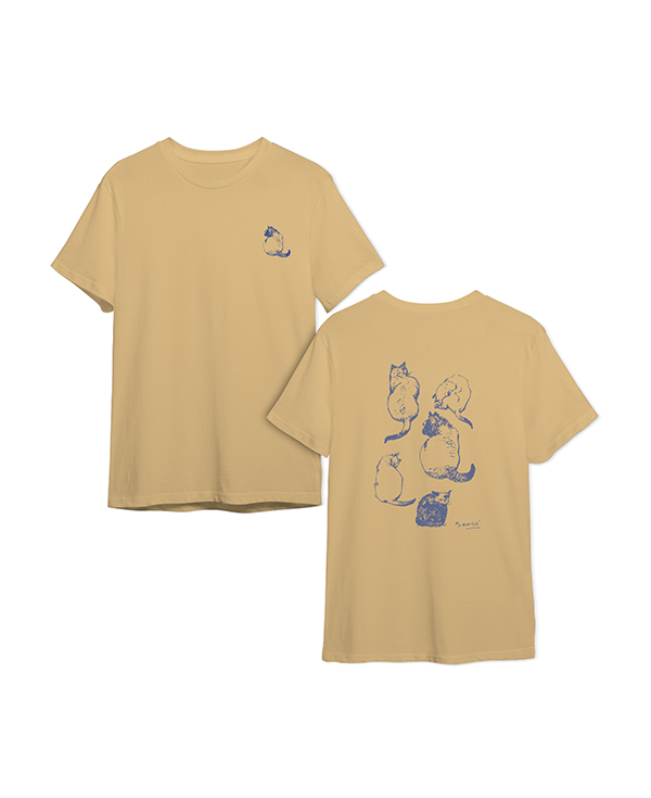 Sketches of Cats by Juvenal Sansó T-Shirt (Khaki) (S)