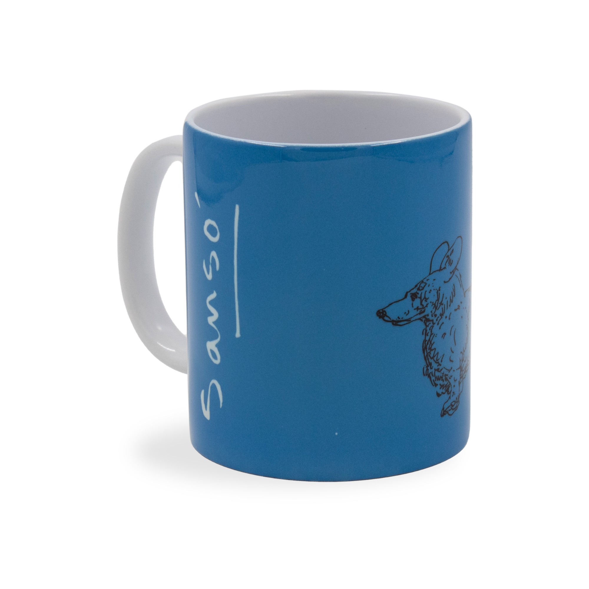 Dog Sketch by Juvenal Sansó Mug (Blue)